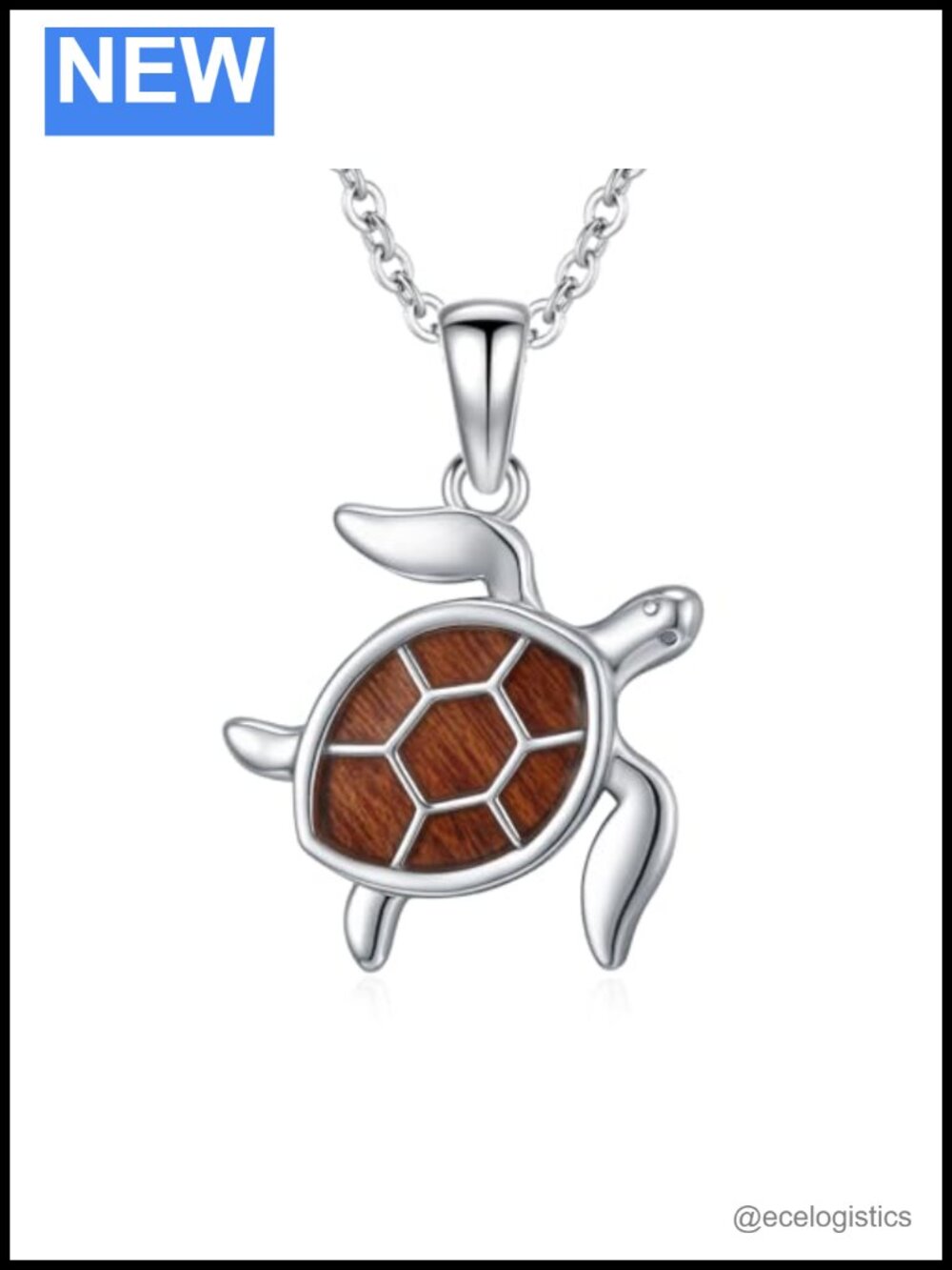Sea Turtle Necklace Sterling Silver Pendant with 18-20 inch Chain